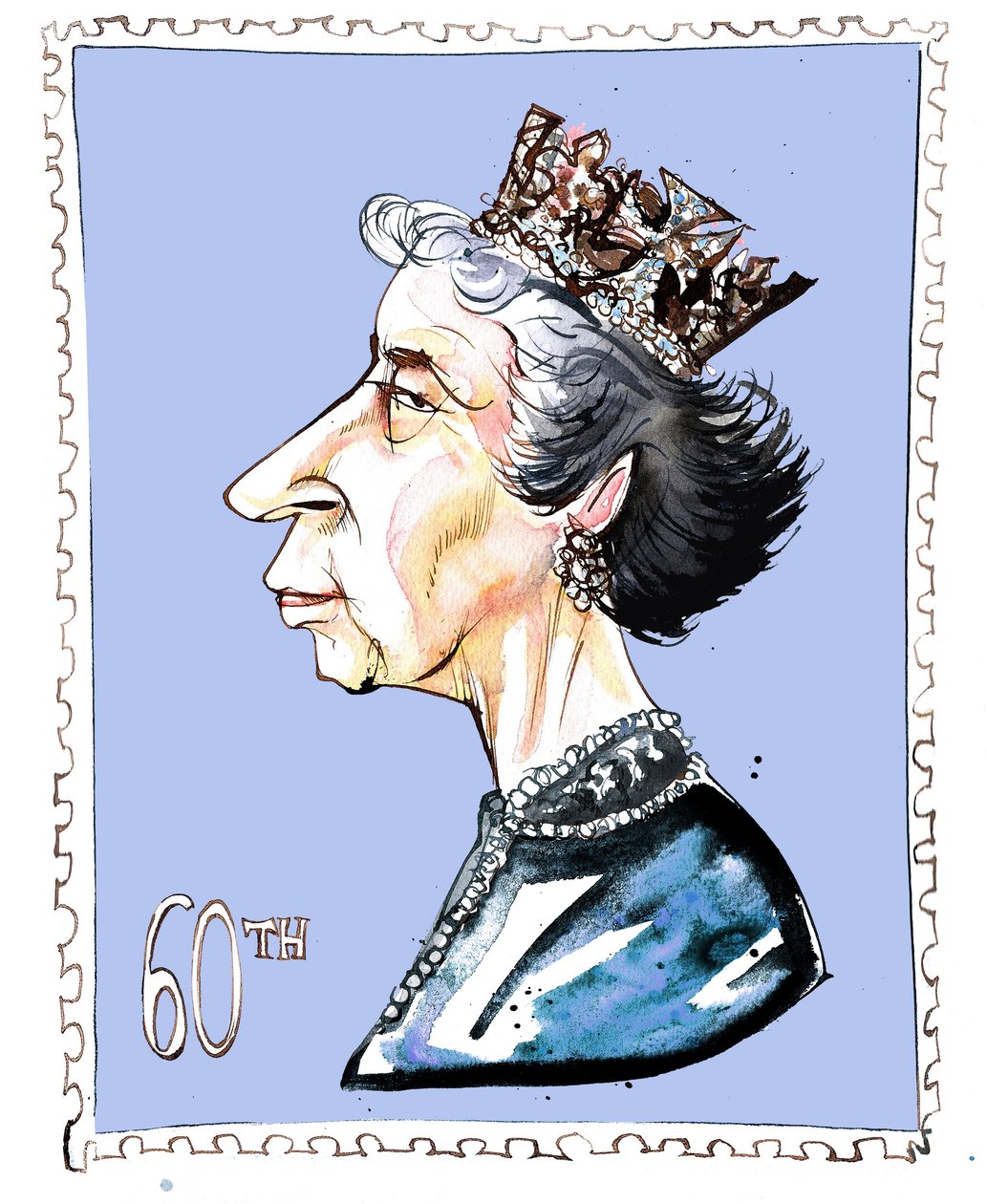 Elizabeth Windsor - caricatura da Neale Osborne