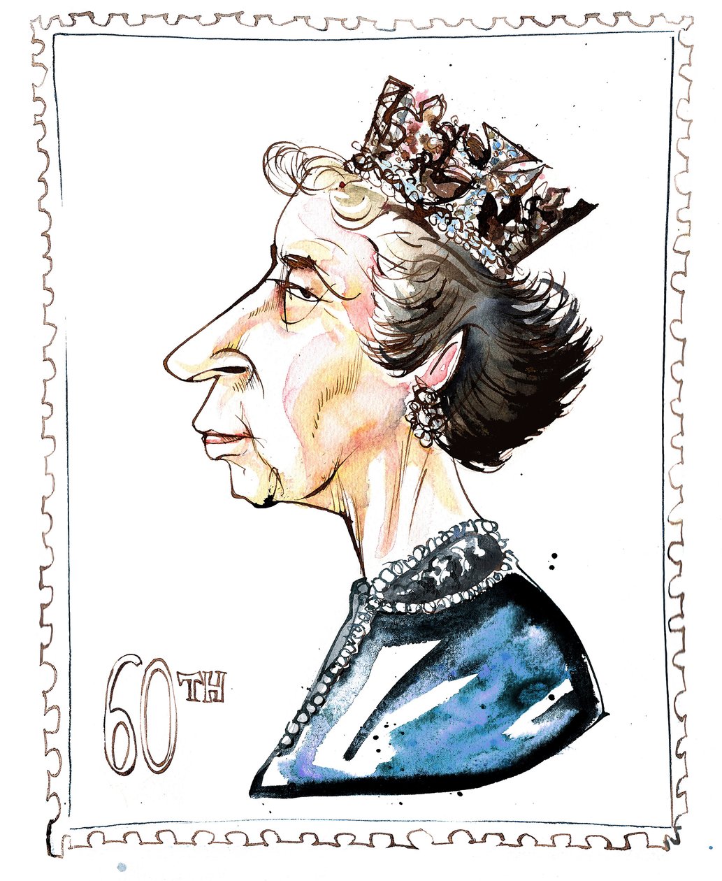 Elizabeth Windsor - caricatura da Neale Osborne