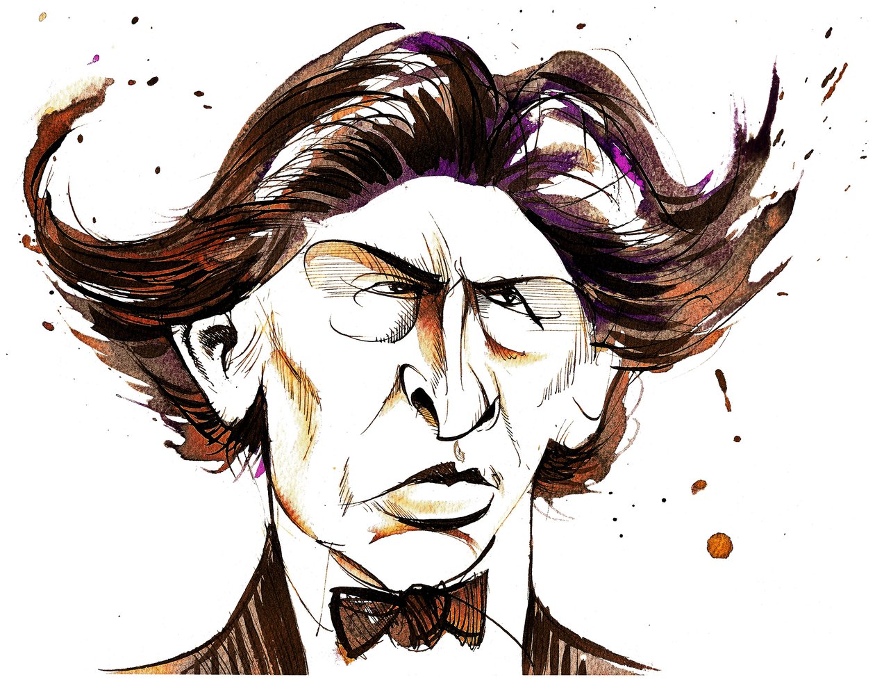 Ferruccio Busoni - caricatura a colori da Neale Osborne