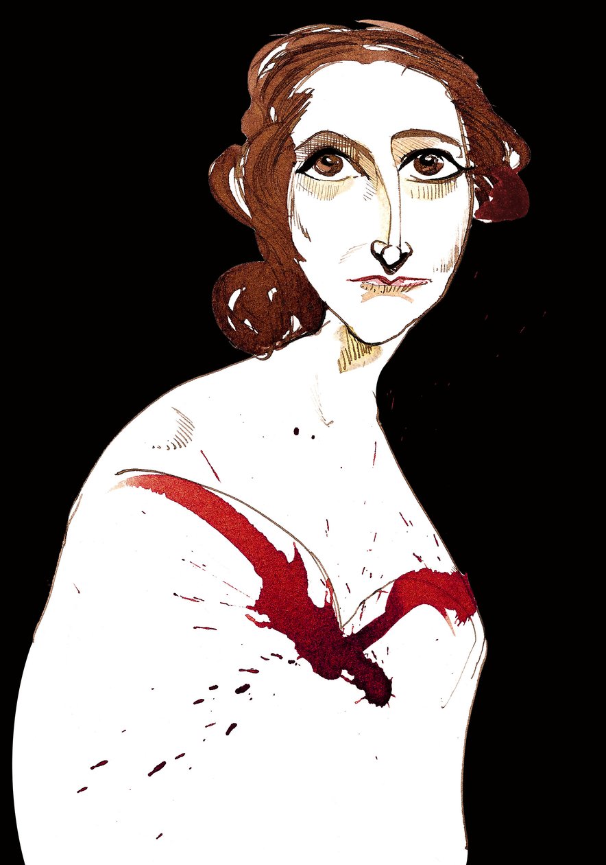 Mary Wollstonecraft Shelley - caricatura a colori da Neale Osborne