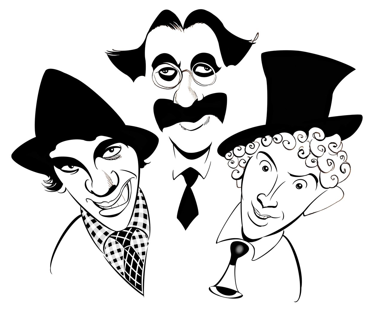 I fratelli Marx - caricatura da Neale Osborne