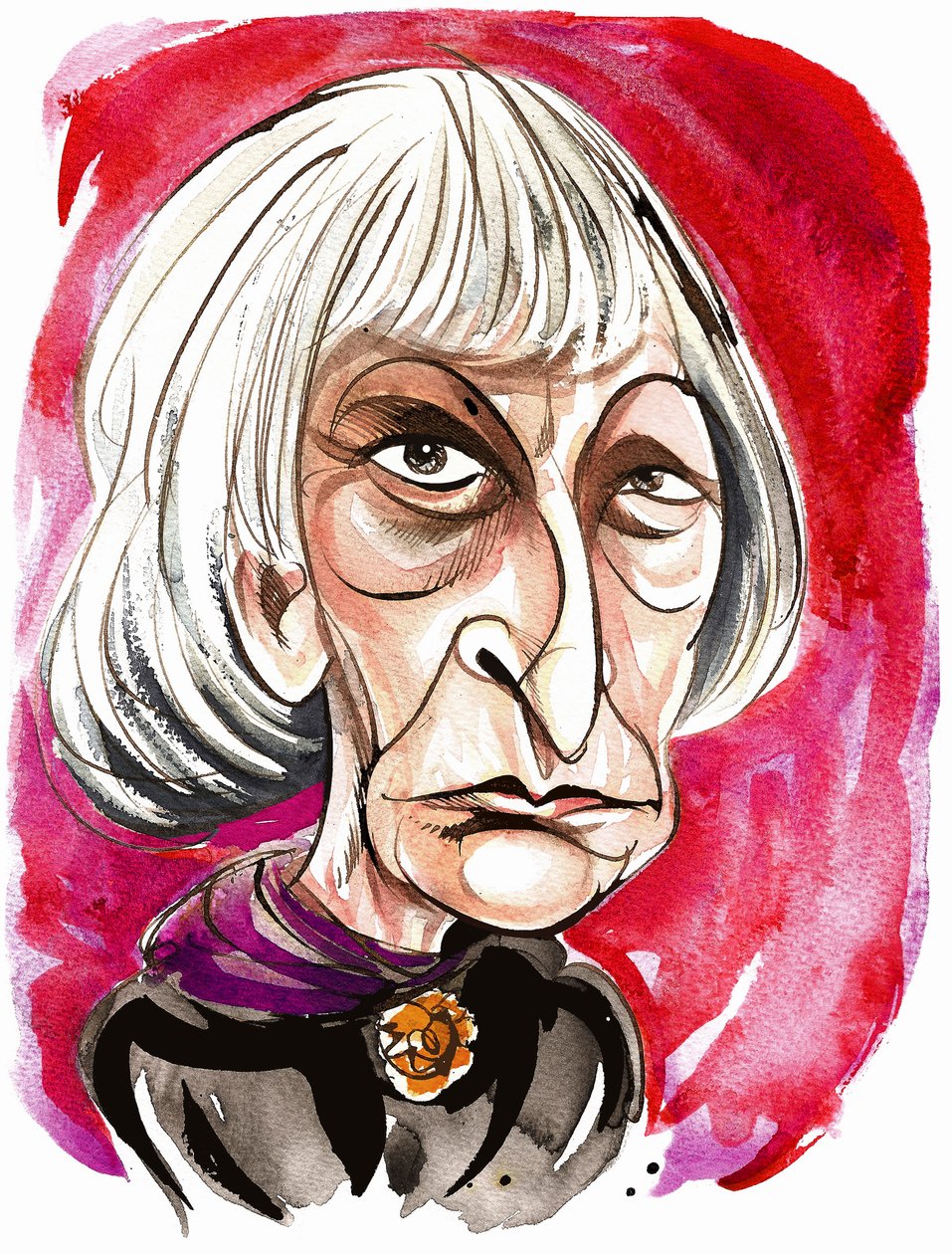 Elisabeth Lutyens - caricatura a colori da Neale Osborne