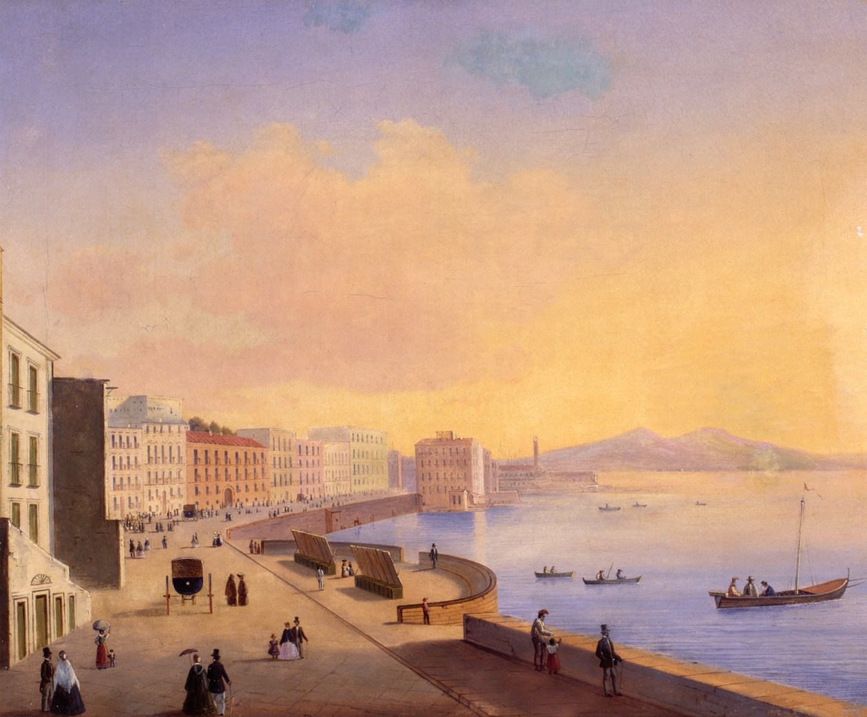 Vecchia strada di Santa Lucia a Napoli da Neapolitan School