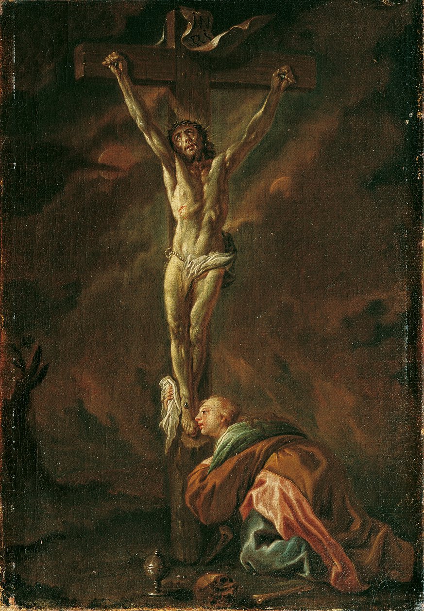 Cristo sulla croce con Maria Maddalena da Leopold Blonder