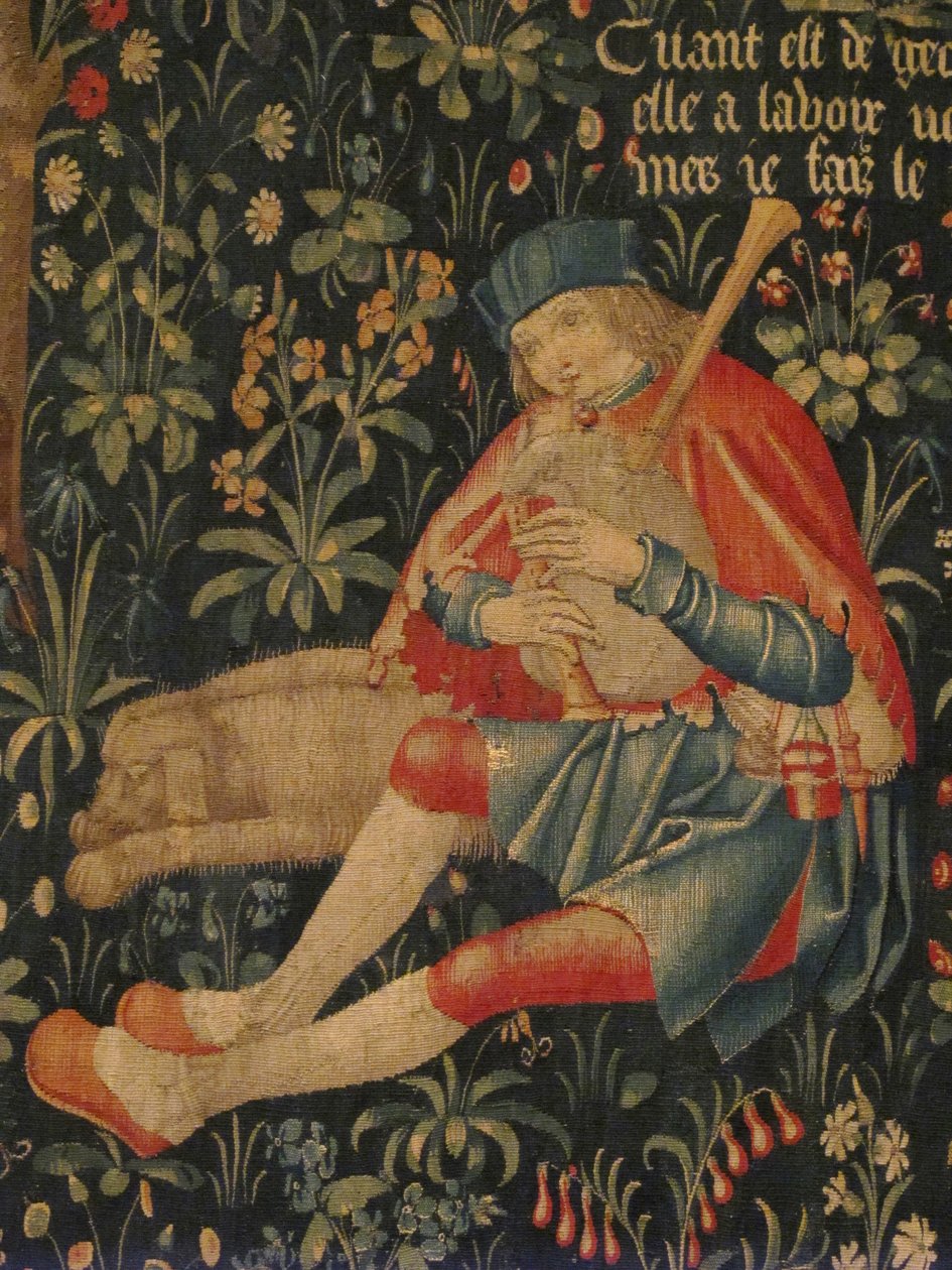 Pastore che suona la cornamusa, c.1500-30 da Netherlandish School