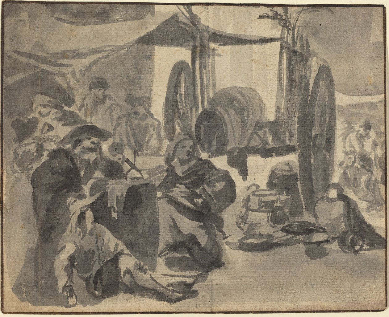 Scena di Mercato da Netherlandish 17th Century