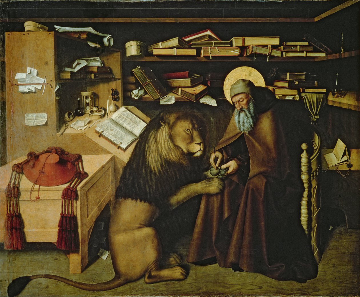 San Girolamo che rimuove una spina dalla zampa del leone, c.1445 da Niccolo Antonio Colantonio