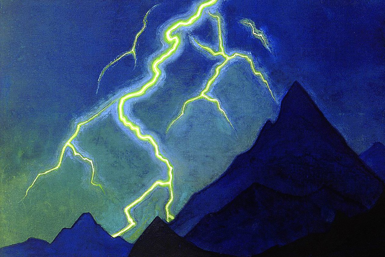 Chiamata del cielo, fulmine, c.1935-36 da Nicholas Roerich