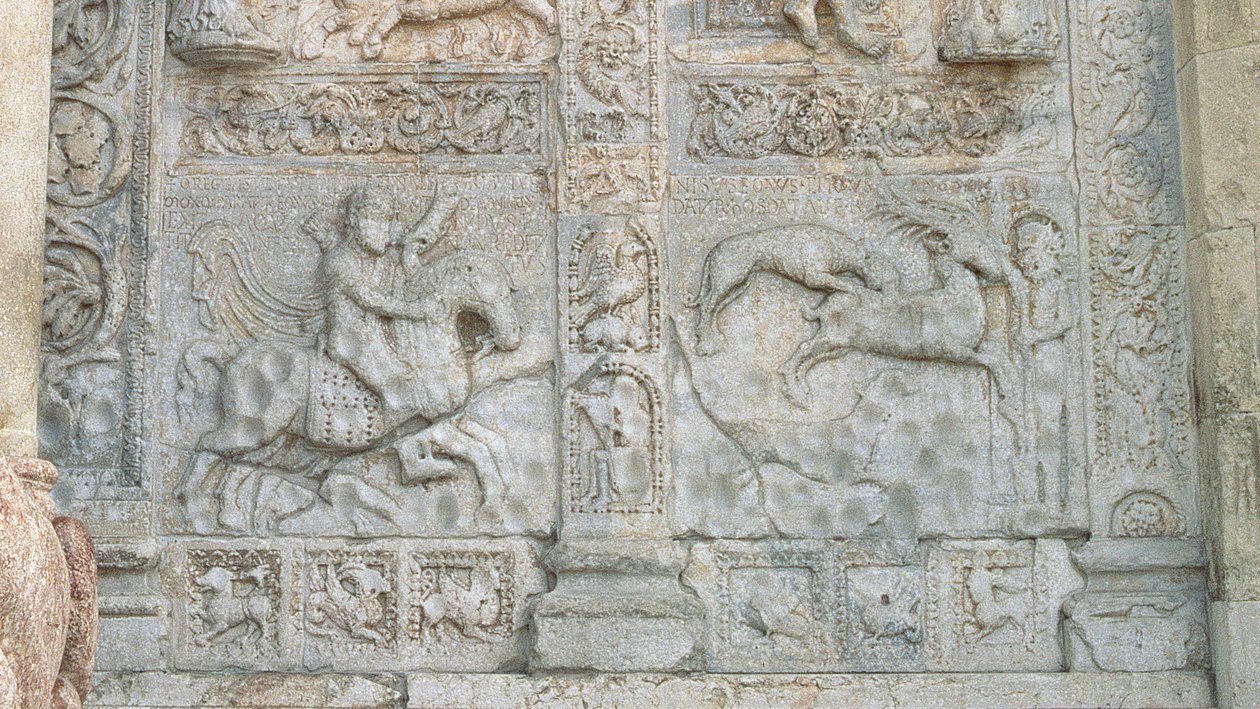 Pannelli in rilievo di soggetti dal Libro della Genesi, Romanico, c.1120-38 (dettaglio) da Nicholaus