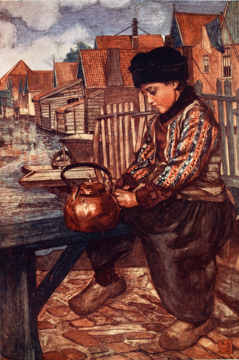 Un ragazzo che pulisce un bollitore, 1904 da Nico Jungman