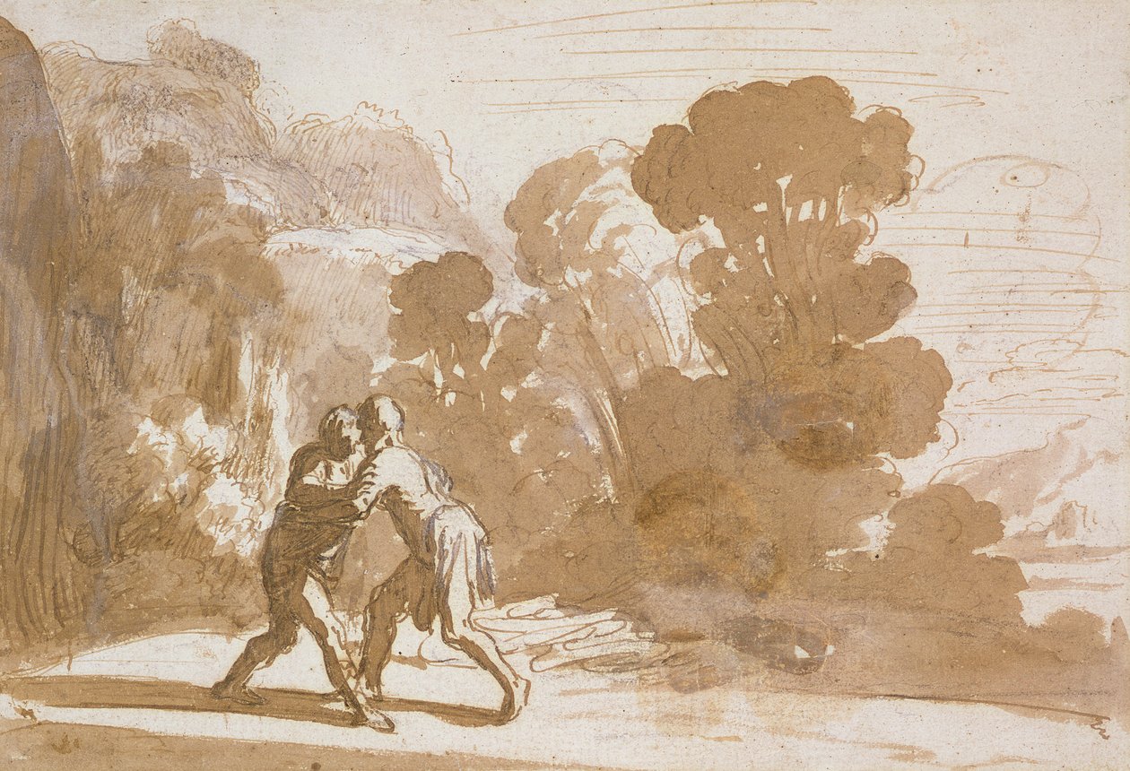 No.3192 Giacobbe lotta con un angelo, c.1605-10 da Nicolaes Cornelisz Moeyaert
