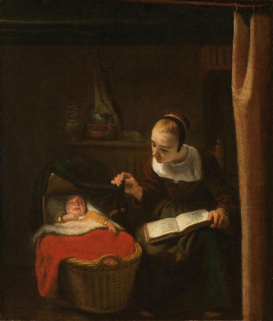 Giovane donna alla culla, 1652-62 da Nicolaes Maes