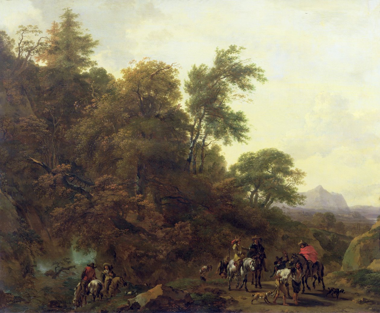 Paesaggio Boschivo con Soldati che Scortano Prigionieri, 1656 da Nicolaes Pietersz. Berchem