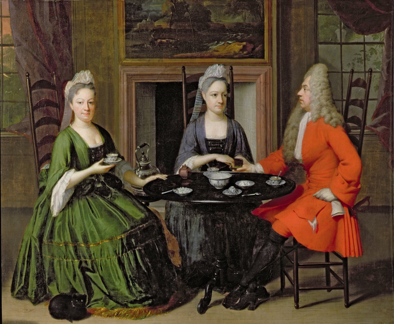 Una festa del tè da Nicolaes Verkolje