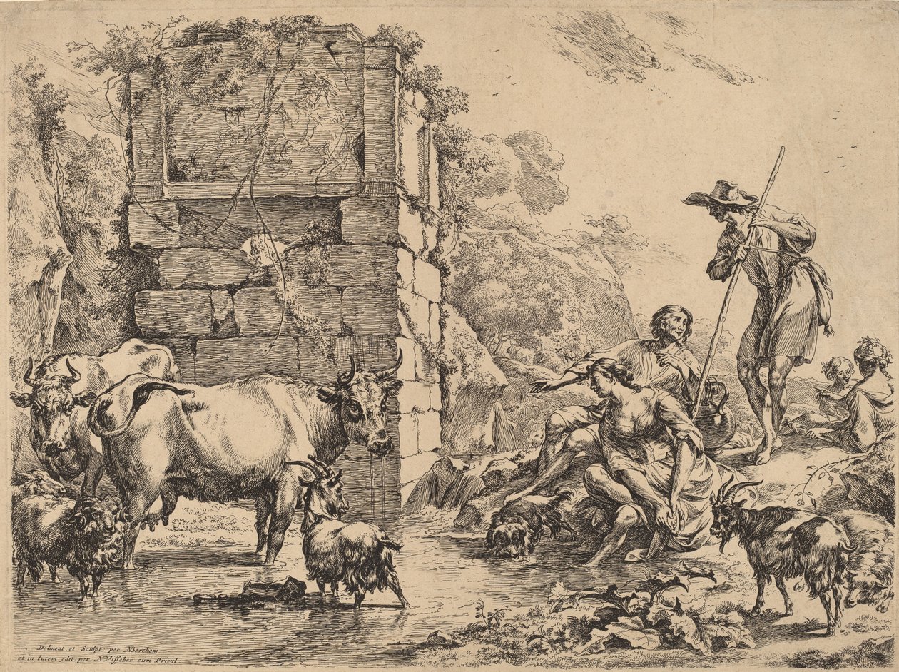 Mucca che beve, 1680 da Nicolaes Berchem