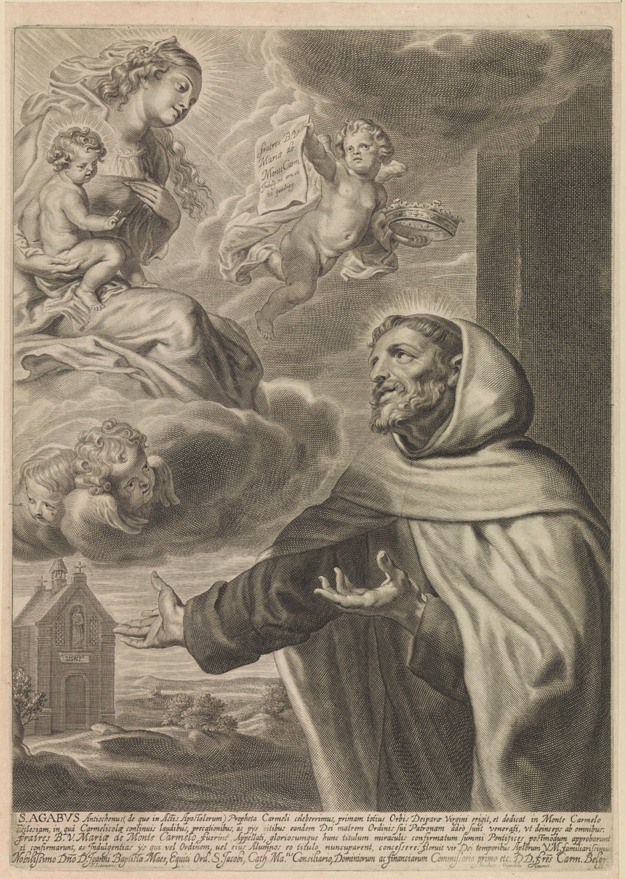San Agabo di Gerusalemme adora Maria da Nicolaes Lauwers