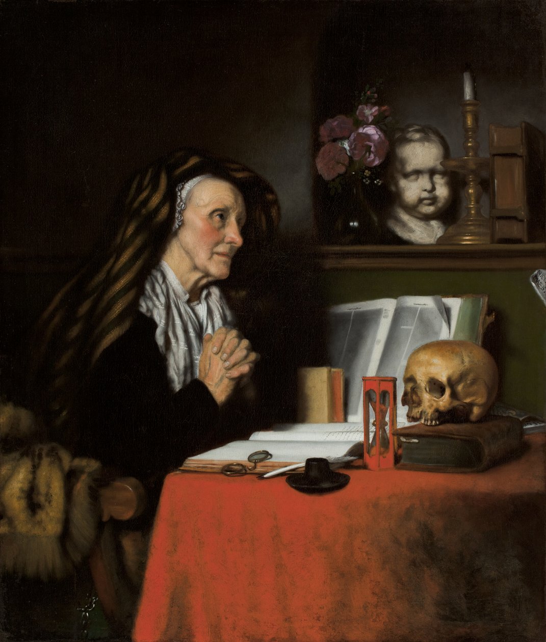 Una vecchia donna che prega, c.1655 da Nicolaes Maes