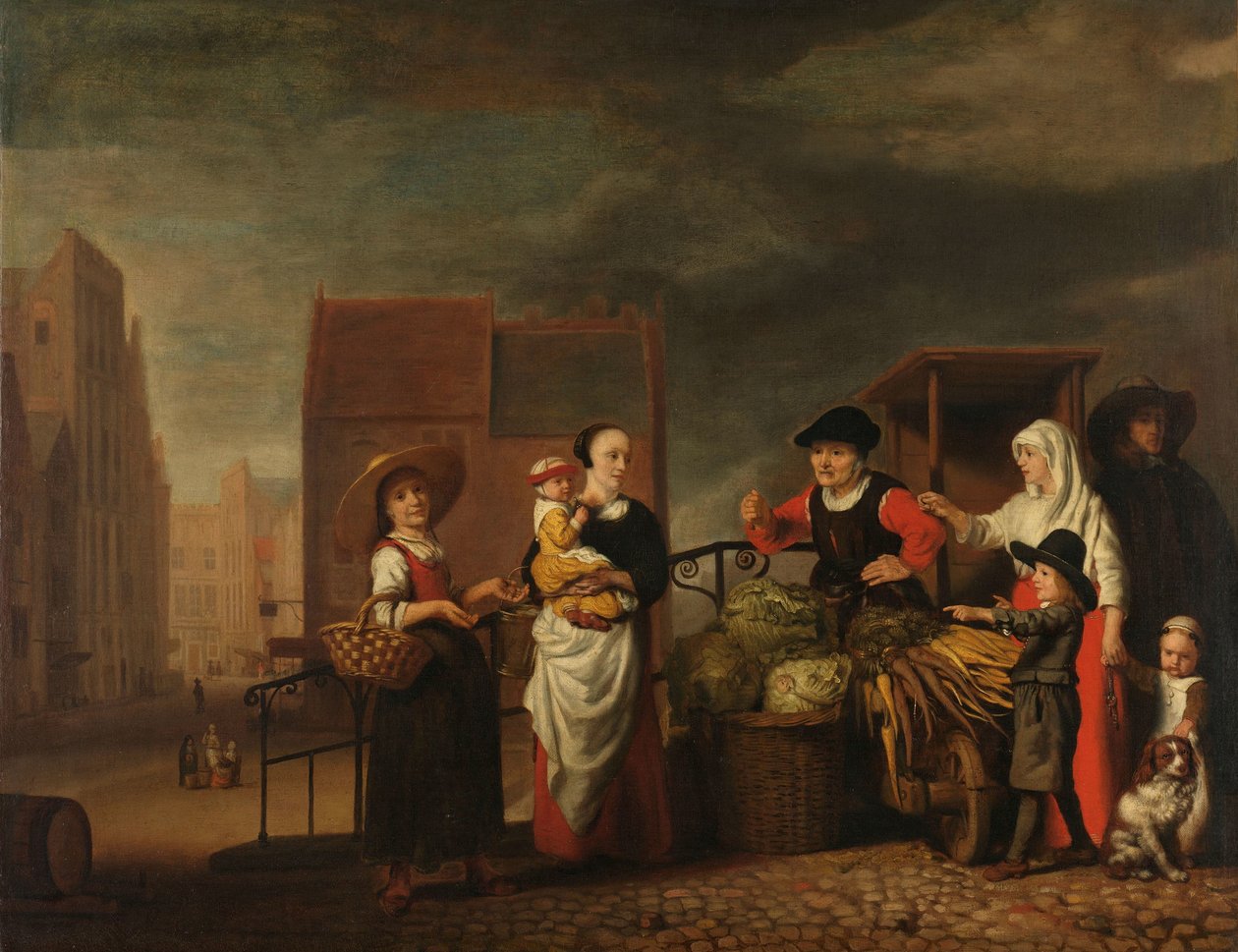 Mercato delle verdure da Nicolaes Maes