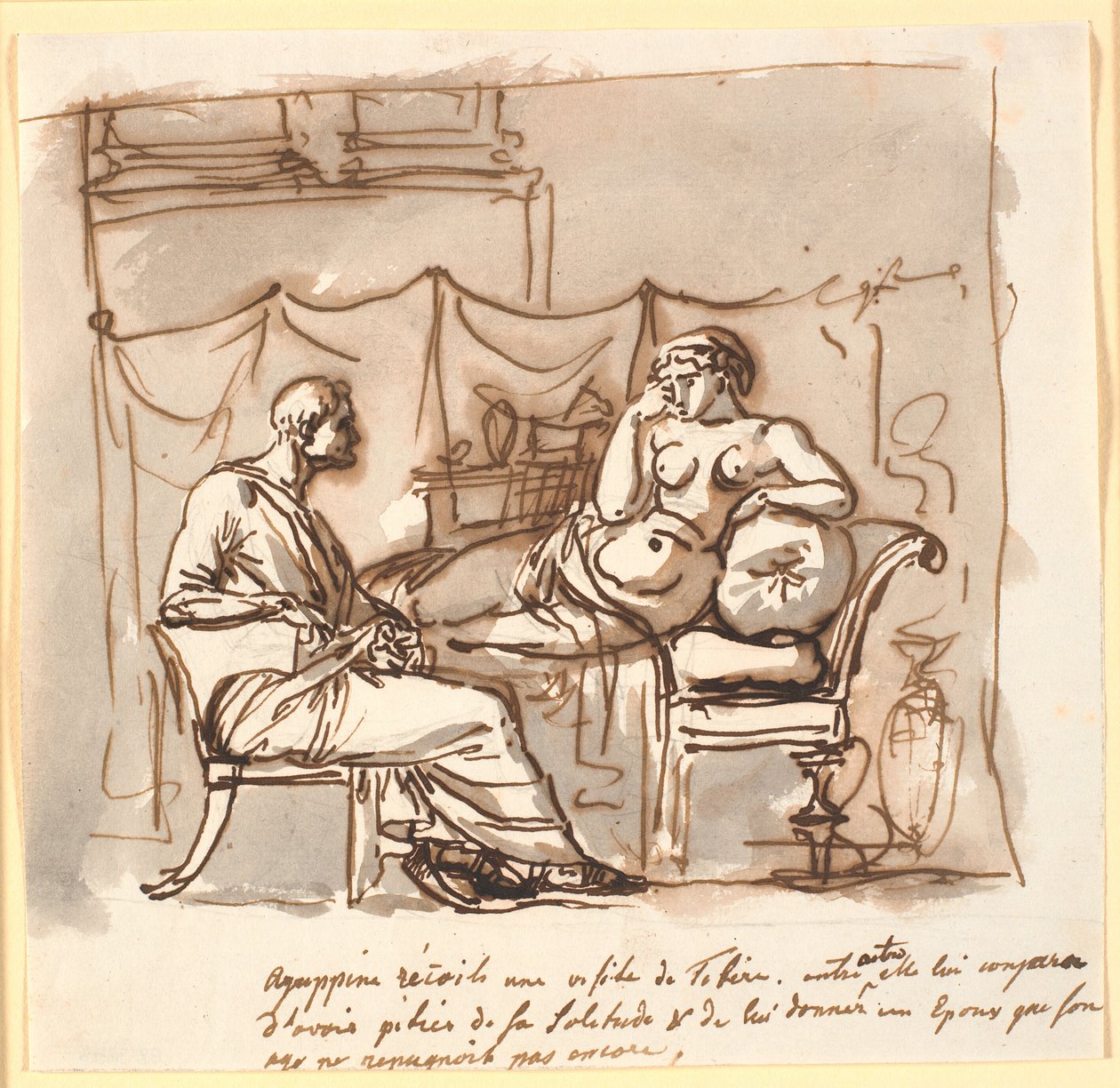 Agrippina chiede a Tiberio di darle un marito da Nicolai Abildgaard