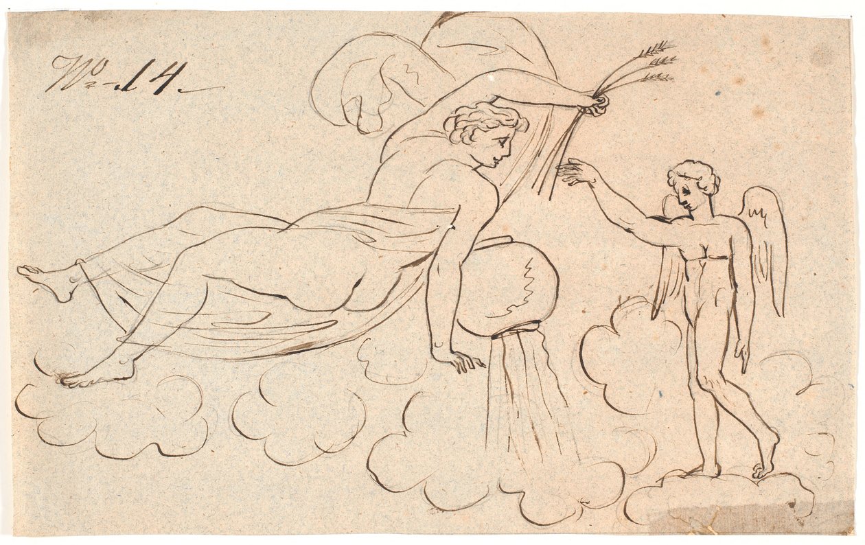 Eros e una donna fluttuante da Nicolai Abildgaard