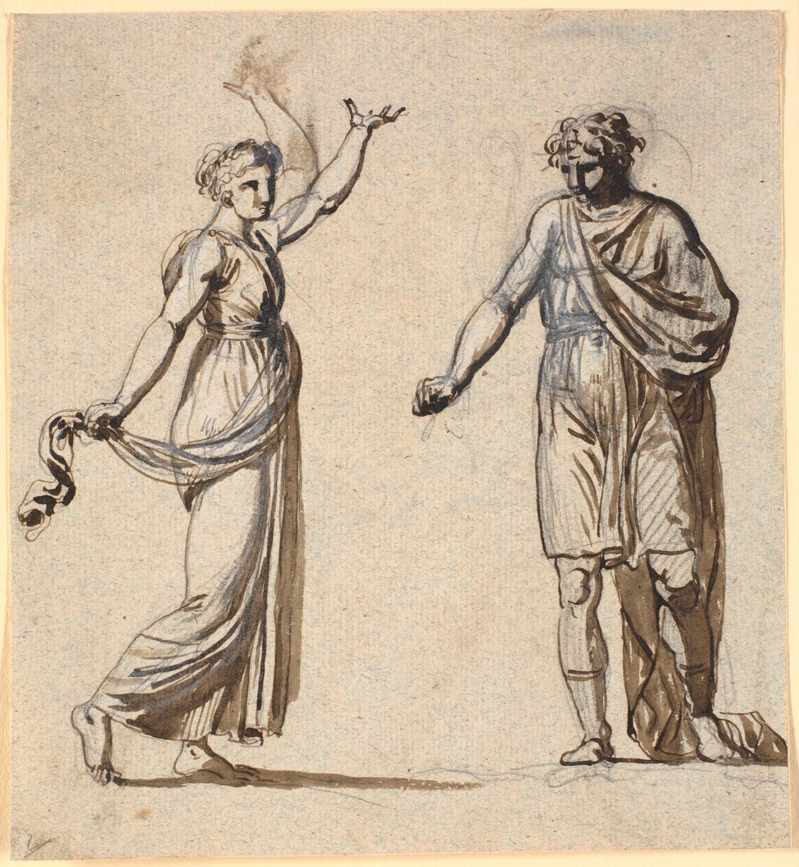 Uomo e donna in abiti antichi da Nicolai Abildgaard