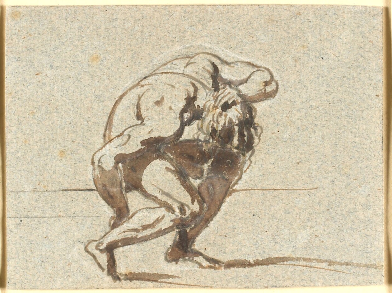 Figura piegata con la mano sinistra sul collo da Nicolai Abildgaard