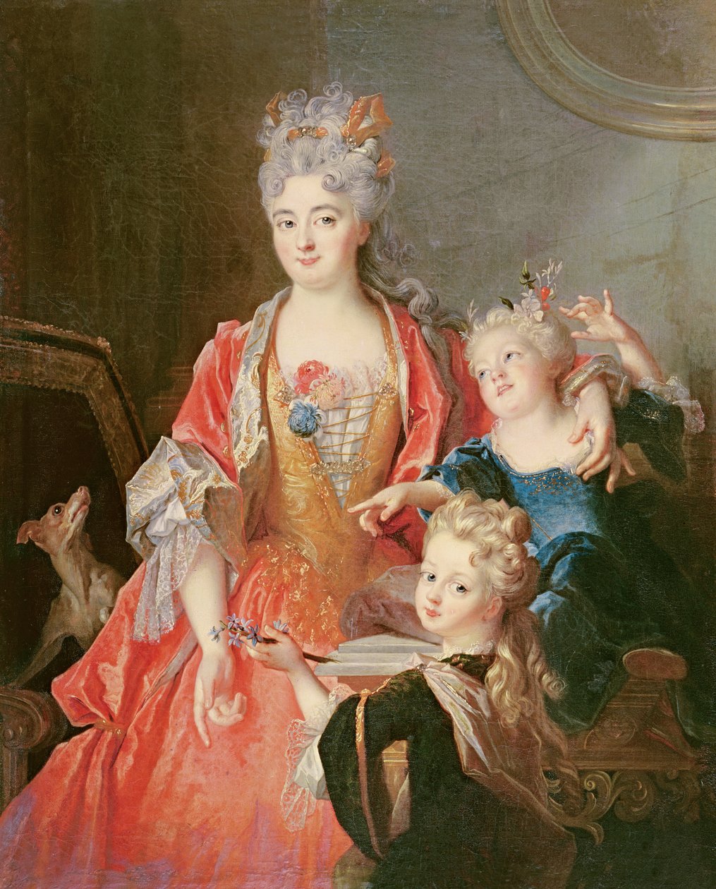 Una donna con due bambini da Nicolas de Largillière