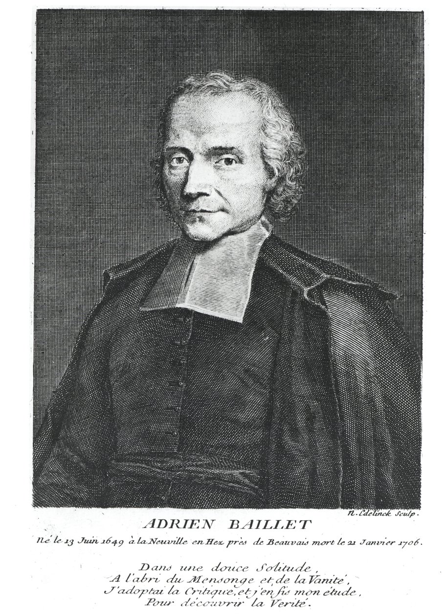 Ritratto di Adrien Baillet (1649-1706) da Nicolas Etienne Edelinck