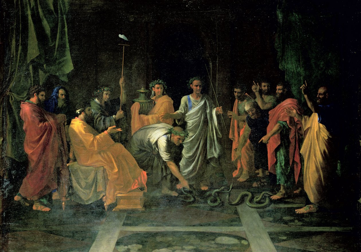 Mosè e il serpente di bronzo da Nicolas Poussin