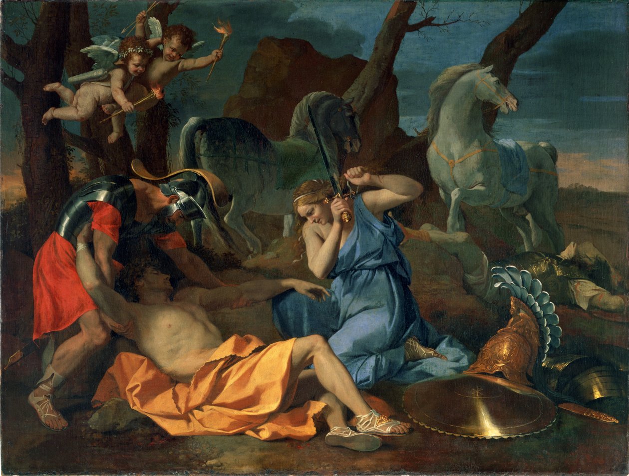 Tancredi ed Erminia, c.1635 da Nicolas Poussin
