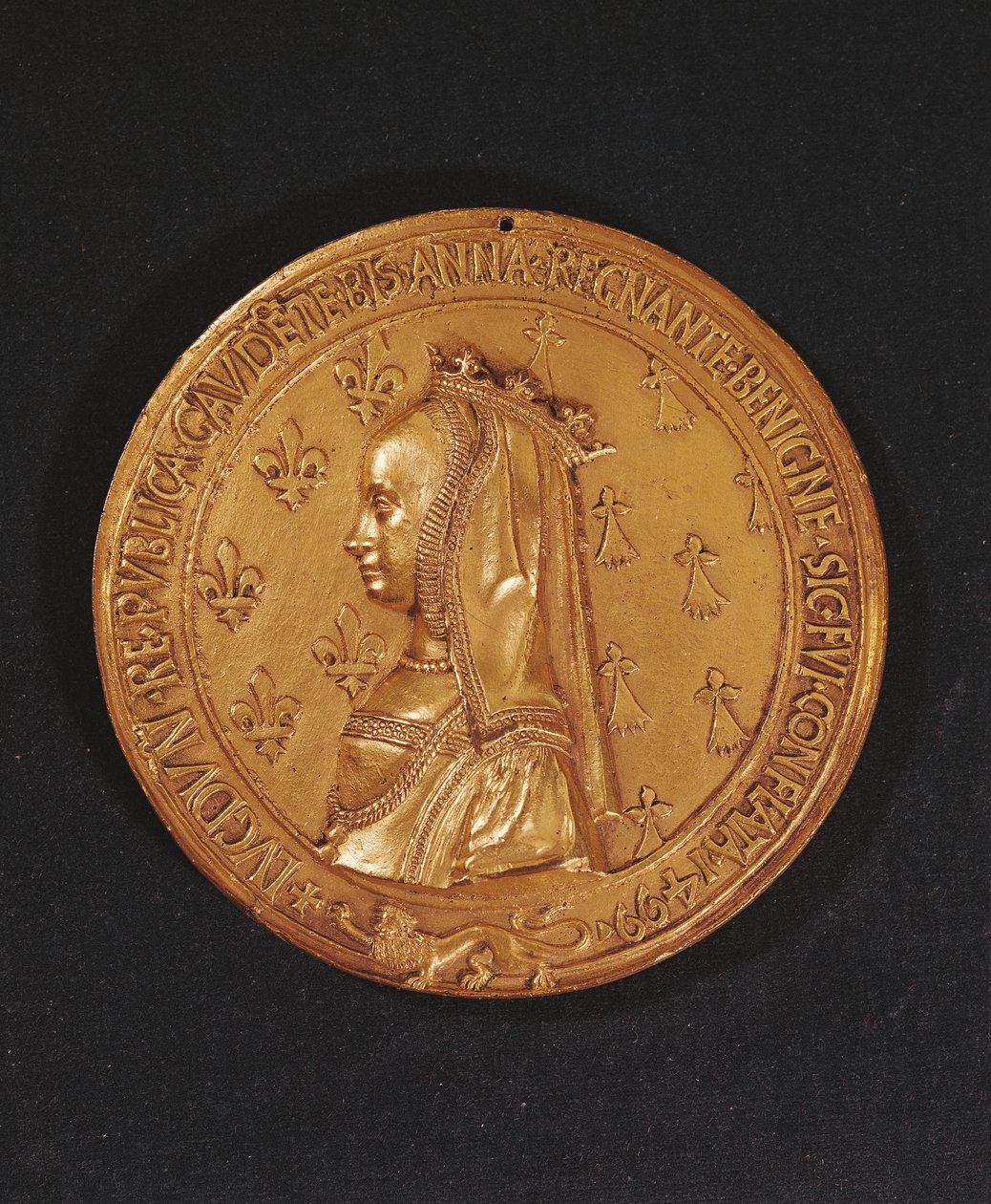 Medaglia raffigurante Anna di Bretagna (1477-1514) Duchessa di Bretagna, 1498-1514 da Nicolas and Saint Priest, Jehan de Le Clerc