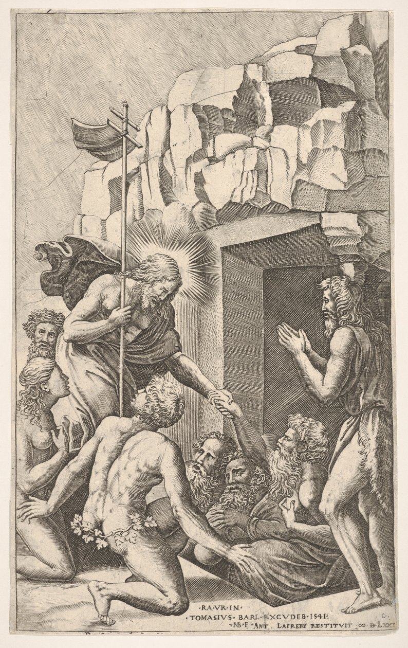 Cristo nel limbo, dopo Raffaello, 1541 da Nicolas Beatrizet