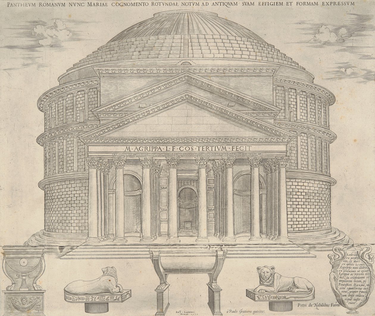 Pantheon Romano ora chiamato Maria da Nicolas Beatrizet
