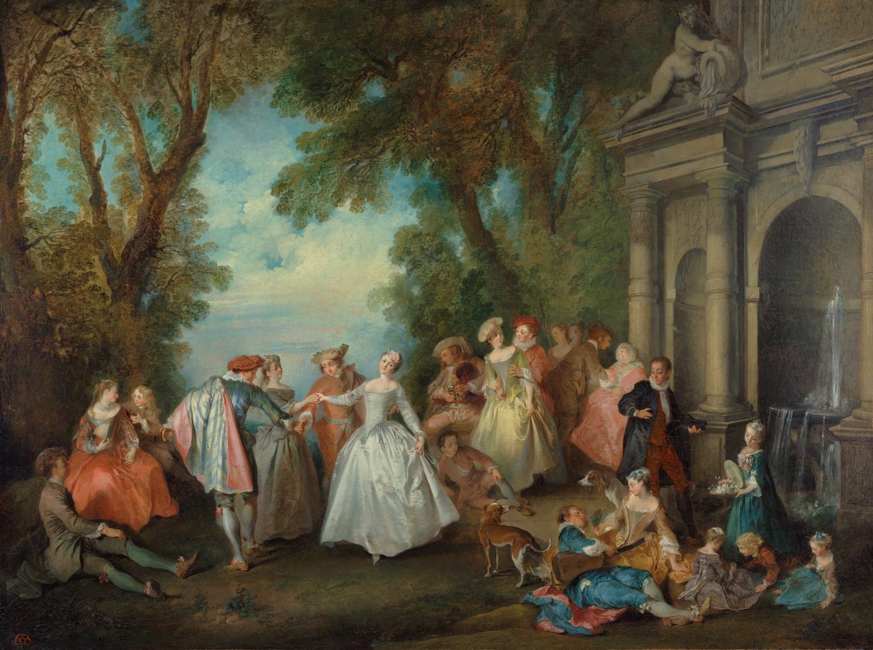 Danza davanti a una fontana da Nicolas Lancret