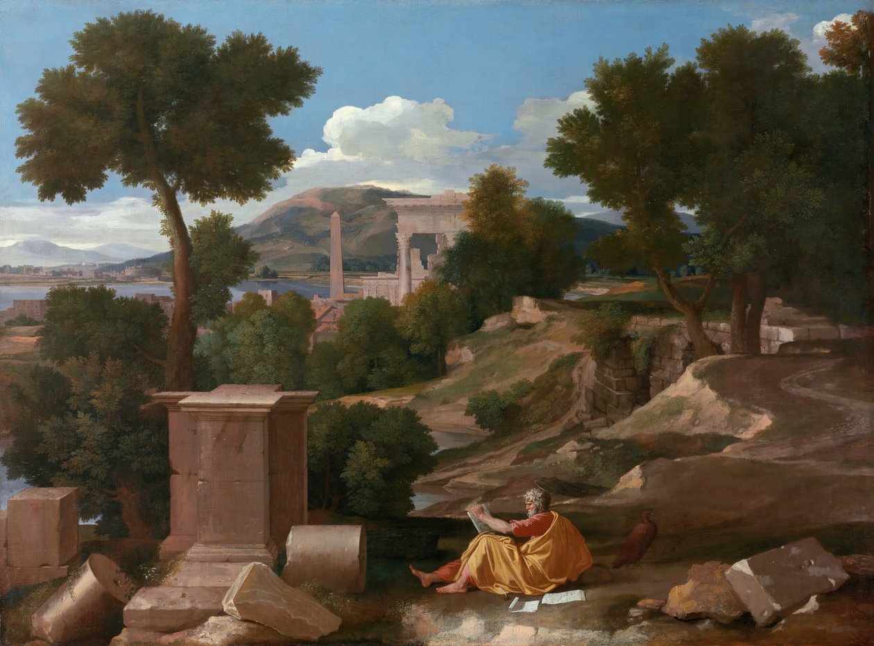 Paesaggio con San Giovanni a Patmos (1640) da Nicolas Poussin