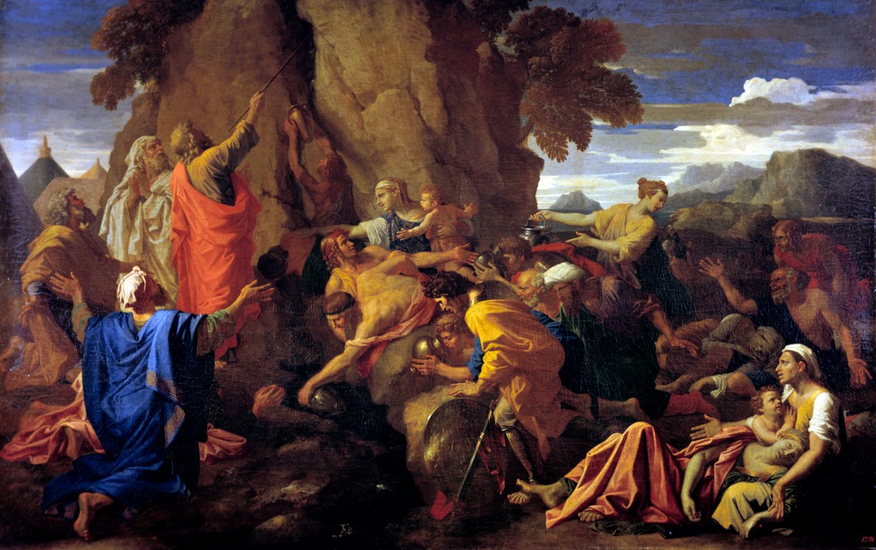 Mosè che colpisce la roccia da Nicolas Poussin
