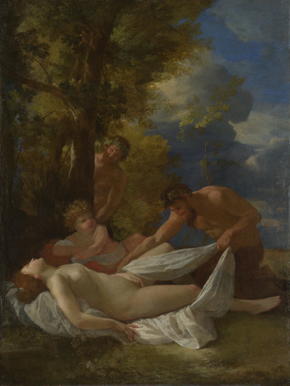 Ninfa con satiri, ca. 1627 da Nicolas Poussin