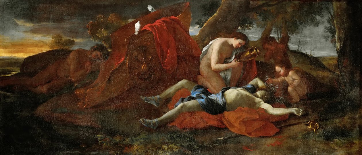 Venere piange Adone da Nicolas Poussin