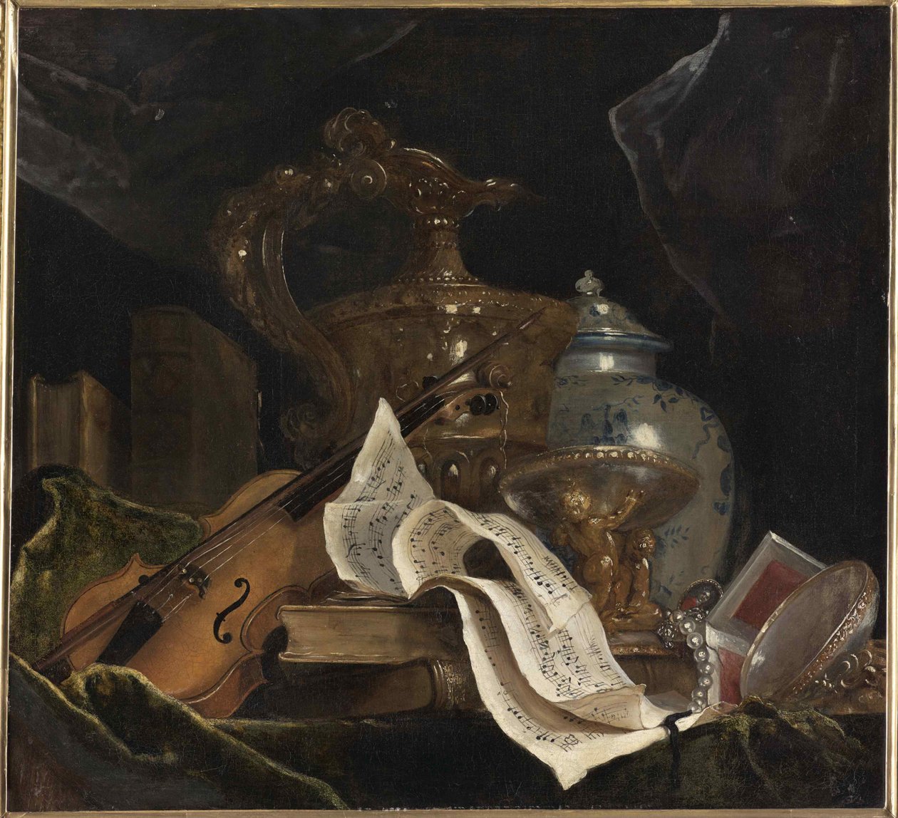 Natura morta con strumento musicale, 1695-1700 da Nicolas de Largillière