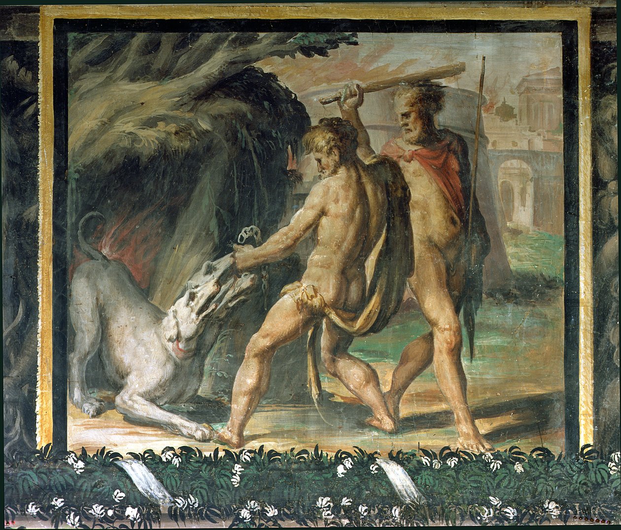 Ercole e Cerbero da Nicolo dell Abate