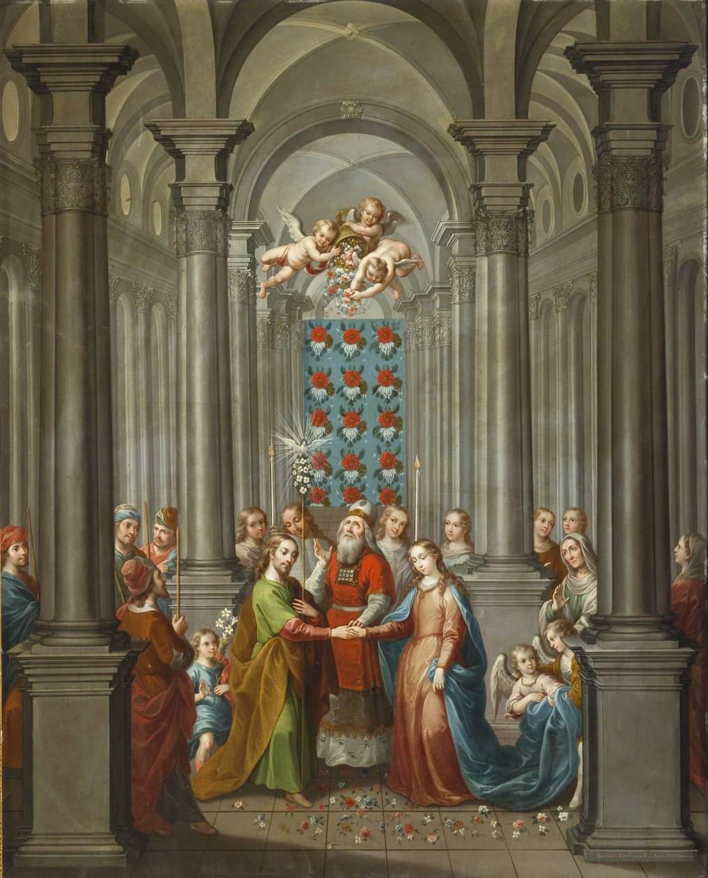 Il matrimonio della Vergine (Desposorios de la Virgen), 1745 da Nicolás Enríquez