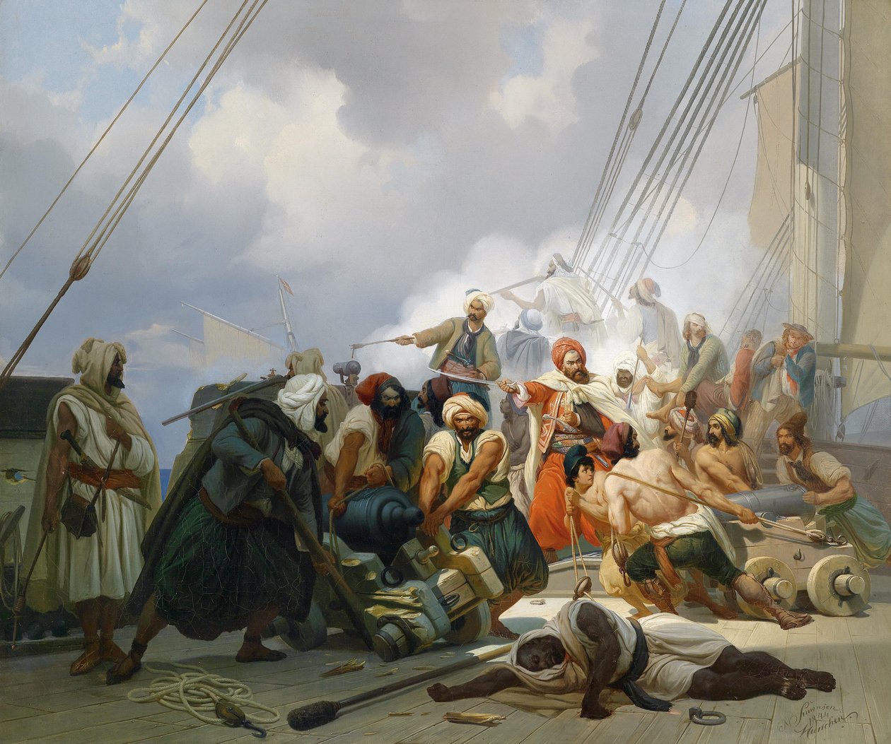 Battaglia navale (cannoni posizionati sul ponte) da Niels Simonsen