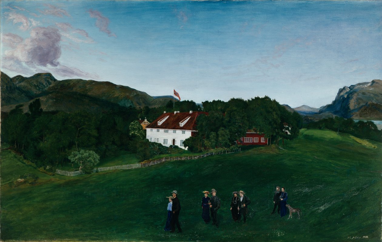 Svanøe Hovedgård, c.1904 da Nikolai Astrup