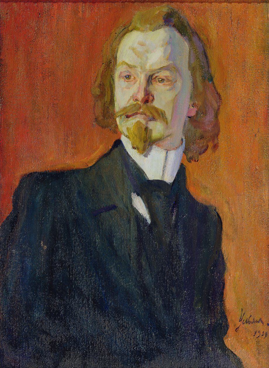 Ritratto di Konstantin Balmont da Nikolai Pavlovich Ulyanov
