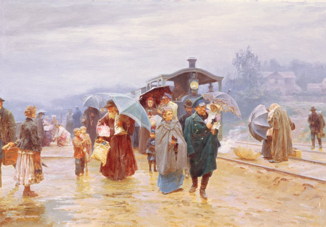 Il treno è arrivato, 1894 da Nikolaj Alekseevich Kasatkin