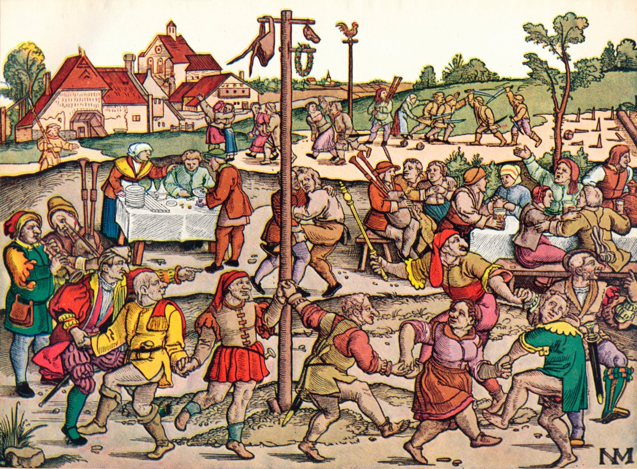 Celebrazione dei villaggi, c1530, 1949 da Nikolaus Meldemann