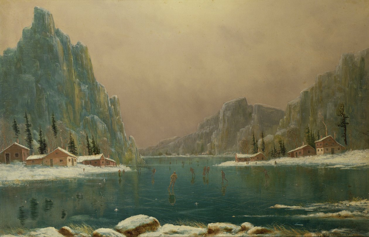 Figure che pattinano su un lago da Nils Hans Christiansen
