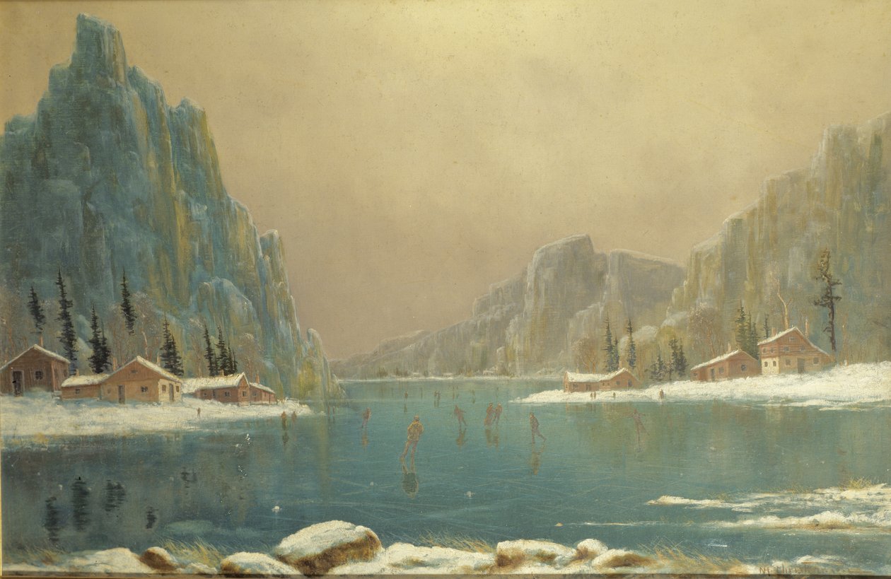 Pattinatori su un lago, XIX secolo da Nils Hans Christiansen