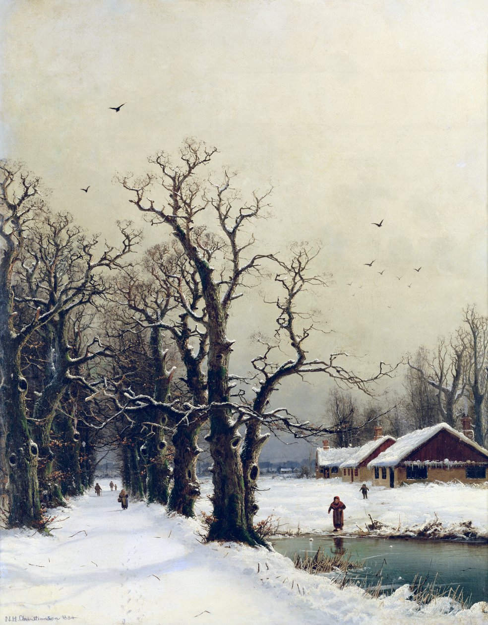 Scena invernale, XIX secolo da Nils Hans Christiansen