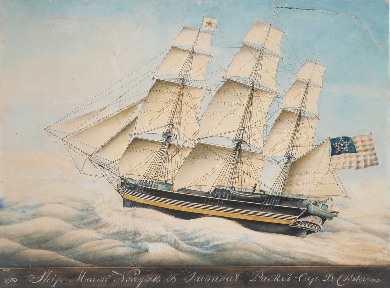 La nave Macon, 1828-35 da Nivelet